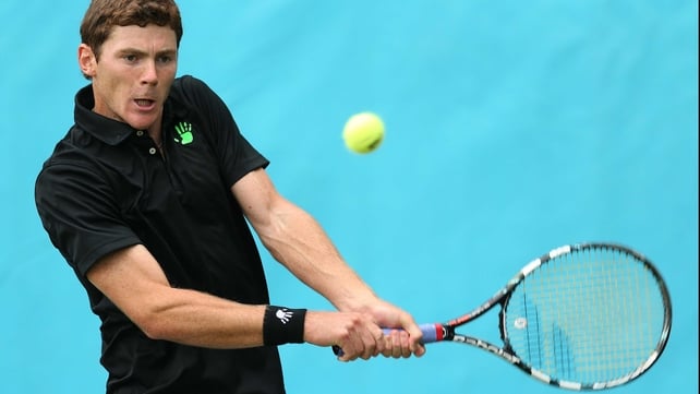 Sam Barry meets Britian's Joshua Milton in the semi-finals at Fitzwilliam LTC