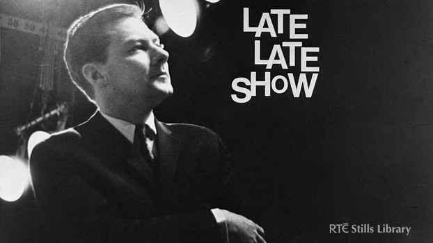 Gay Byrne on 'The Late Late Show' set in 1968.