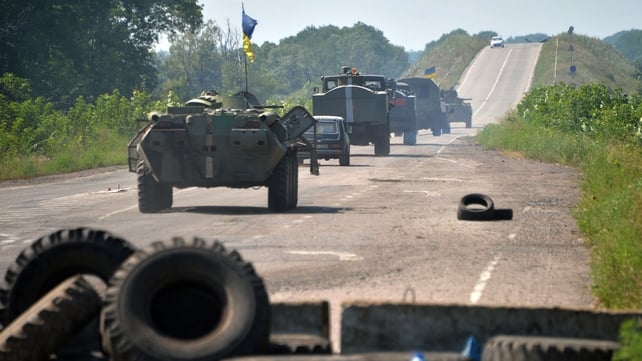 Ukrainian troops patrol near the eastern Ukrainian city of Debaltseve in the Luhansk region Ukrainian troops patrol near the eastern Ukrainian city of Debaltseve in the Luhansk region