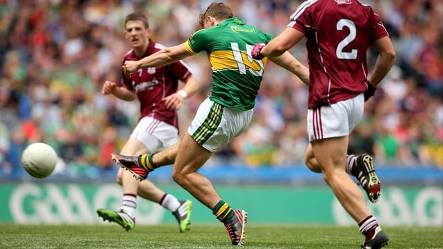 James O'Donoghue fires Kerry's goal at Croke Park