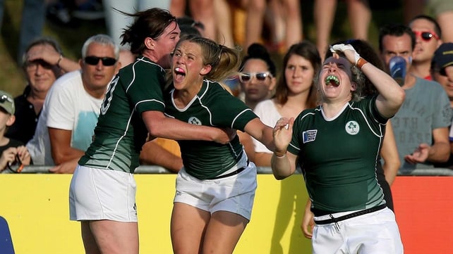 Unbridled joy from Nora Stapleton, Ashleigh Baxter and Niamh Briggs at full-time