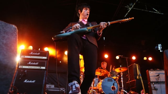 Former Smiths guitarist Johnny Marr entertains the crowd at Leopardstown