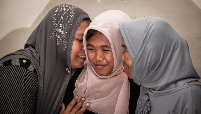 Raudhatul Jannah's family were overjoyed to see her again Raudhatul Jannah's family were overjoyed to see her again