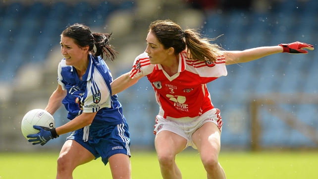 Monaghan's Terese Scott shields the ball from Laura McGillion