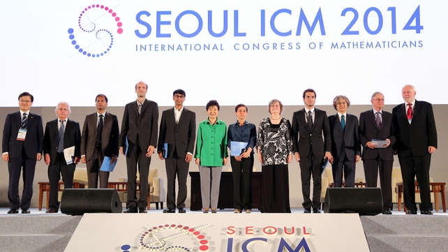 South Korean President Park Geun-hye poses with award winners South Korean President Park Geun-hye poses with award winners