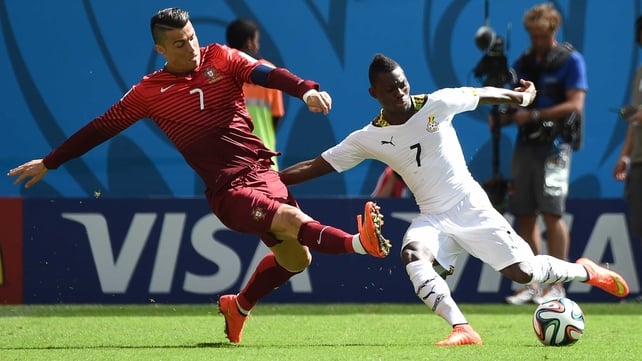 Christian Atsu in action in for Ghana at the 2014 World Cup