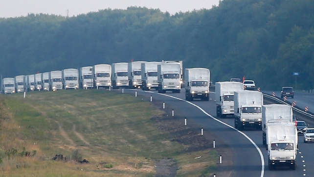The Russian aid convoy of 260 trucks left Voronezh this morning The Russian aid convoy of 260 trucks left Voronezh this morning