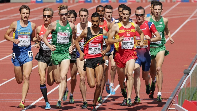 The calm before the storm as Ciaran O'Lionaird moves to the front of the 1500m pack