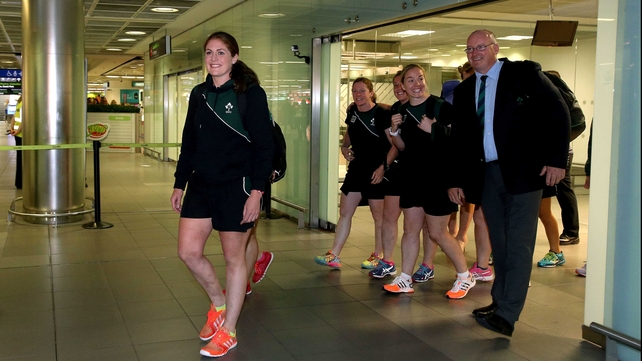 Fiona Coghlan and her Ireland team-mates flew back to Dublin on Monday