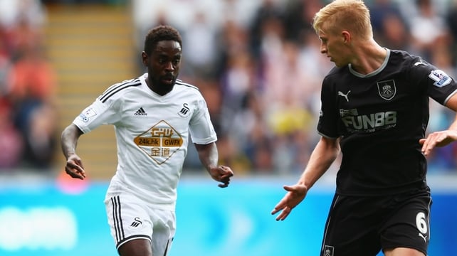 Nathan Dyer (left) put Swansea ahead midway through the first half