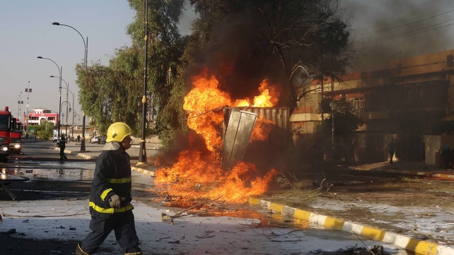 At least 21 people have died in the three near-simultaneous blasts At least 21 people have died in the three near-simultaneous blasts