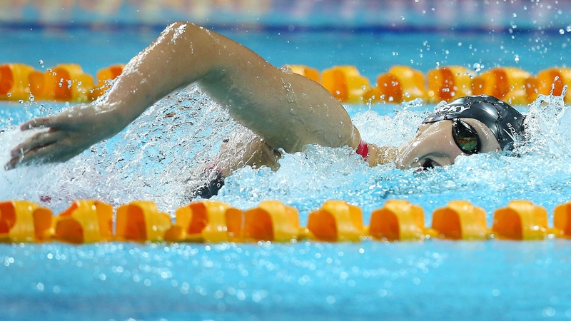 Katie Ledecky took six seconds off the women's 1500m freestyle world record on Sunday