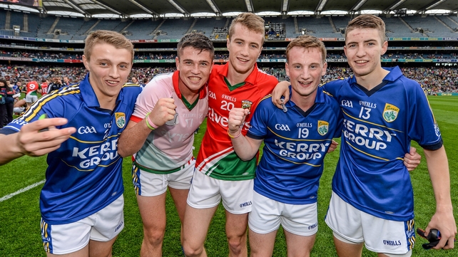 Kerry players celebrate at the end of the game