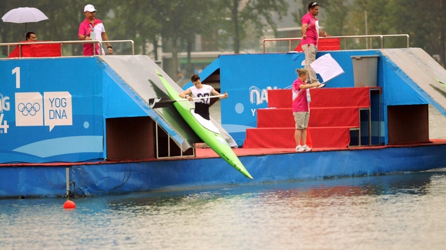 Robert Hendrick on his way to winning silver at the Youth Olympics