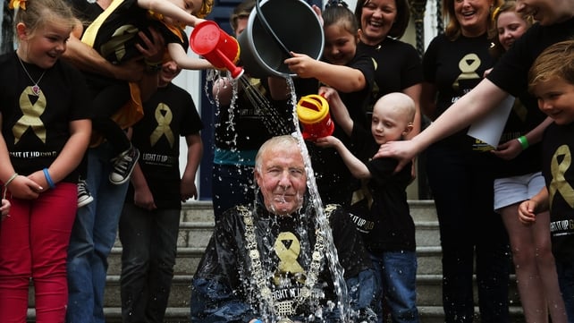 Lord Mayor of Dublin Christy Burke takes part in the ice bucket challenge Lord Mayor of Dublin Christy Burke takes part in the ice bucket challenge