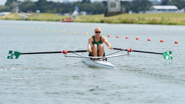 Old Collegians rower Sanita Puspure was just over a second off securing a medal in Amsterdam