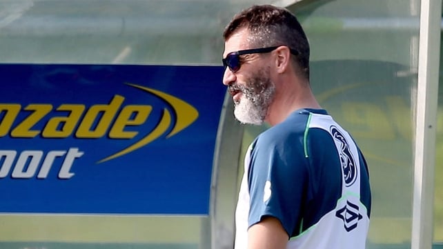 Roy Keane looks on at training in Malahide