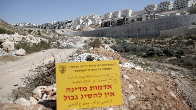 An official Israeli sign from the Civil Administration in Charge of the Government Property, placed in the West Bank near the Israeli Beitar Illit (R) settlement An official Israeli sign from the Civil Administration in Charge of the Government Property, placed in the West Bank near the Israeli Beitar Illit (R) settlement