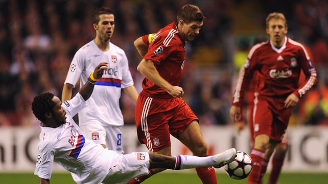 Steven Gerrard in action against Lyon during Liverpool's last Champions League campaign in 2009/10