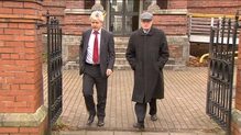 Ned O'Keeffe (R) pleaded guilty to five counts of using a false instrument at Cork District Court
