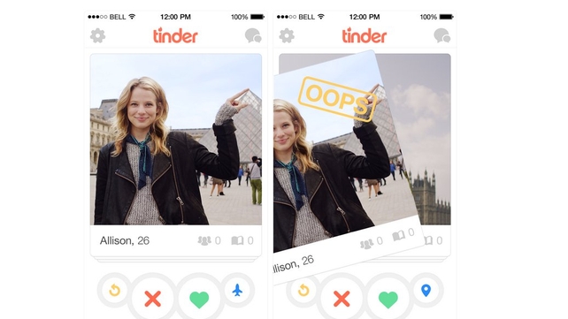 The 'undo' feature allows users to 'take back' a swipe (Pic: Tinder) The 'undo' feature allows users to 'take back' a swipe (Pic: Tinder)