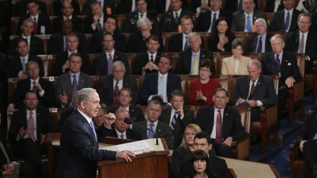Benjamin Netanyahu branded Iran a global threat in his address to the US Congress Benjamin Netanyahu branded Iran a global threat in his address to the US Congress