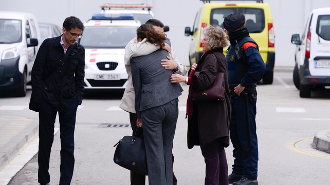 Relatives of passengers arrive at the Terminal 2 of the Barcelona El Prat airport