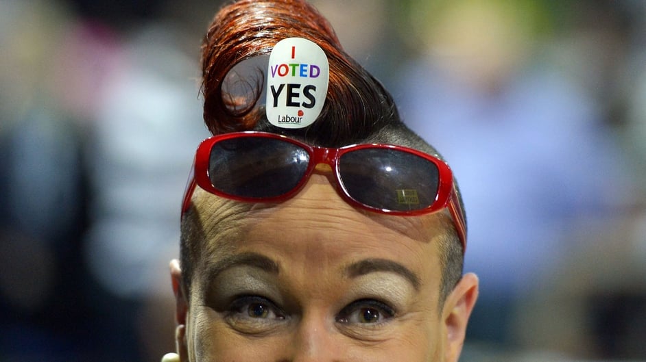 Official tally Rhonda Donaghy waits for counting of votes in the referendums on same-sex marriage and presidential-age