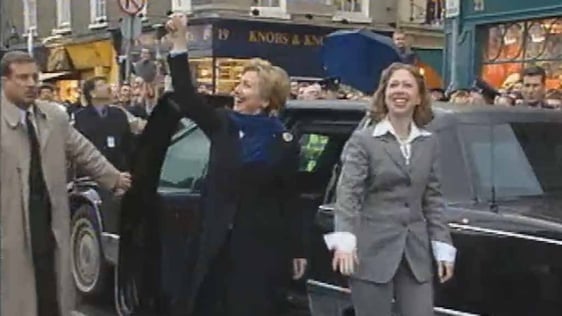 Hilary and Chelsea Clinton 2000