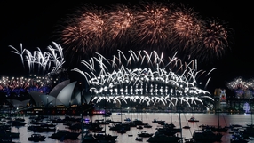Fireworks light up Sydney Harbour in Australia