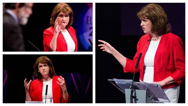Joan Burton was 'all hands on deck' during Monday night's leaders' debate on RTÉ Joan Burton was 'all hands on deck' during Monday night's leaders' debate on RTÉ