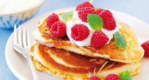 Irish Berry Pancakes with Natural Yogurt