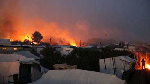 Fires break out amid evacuation of French migrant camp