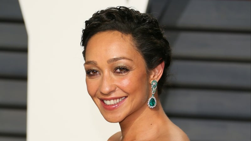 Ruth Negga stunned at the Vanity Fair Party in an Oscar de la Renta gown.