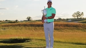Brooks Koepka with the USA Open trophy Brooks Koepka with the USA Open trophy