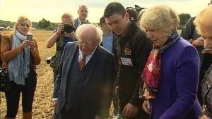 President Michael D Higgins and his wife Sabina on site in Tullamore President Michael D Higgins and his wife Sabina on site in Tullamore