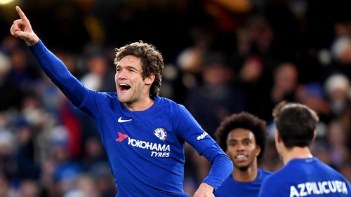 Marcos Alonso gave Chelsea a 1-0 victory with a free-kick just before half-time