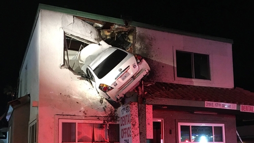 The car became airborne after hitting a centre divider