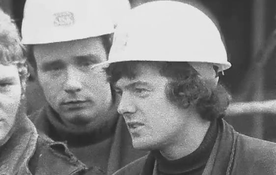 Workmen on building site (1968)