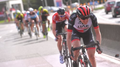 Dan Martin in action before the puncture ruled him out of contention Dan Martin in action before the puncture ruled him out of contention