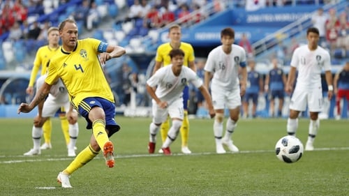 Andreas Granqvist scores from the penalty spot