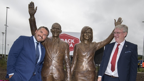 Barack Obama statue unveiled in Moneygall, Co Offaly Barack Obama statue unveiled in Moneygall, Co Offaly