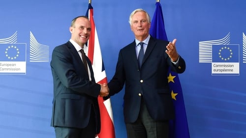 UK Brexit Secretary Dominic Raab and EU Chief Negotiator Michel Barnier. UK Brexit Secretary Dominic Raab and EU Chief Negotiator Michel Barnier.