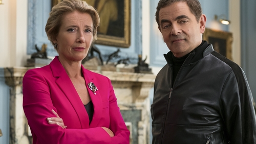 Emma Thompson and Rowan Atkinson in Johnny English Strikes Again Emma Thompson and Rowan Atkinson in Johnny English Strikes Again
