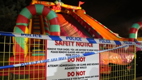 Eight children injured as fairground inflatable slide collapses at fireworks display