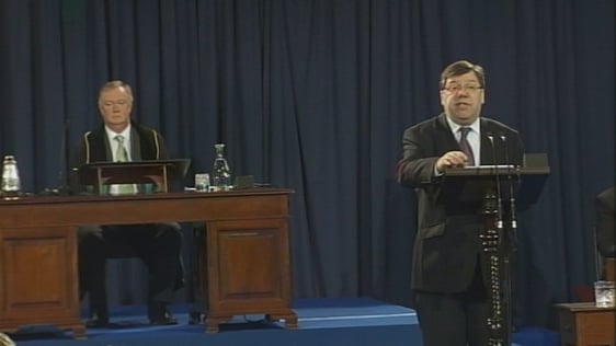 The Taoiseach Brian Cowen at the 90th anniversary of the meeting of the first Dáíl.