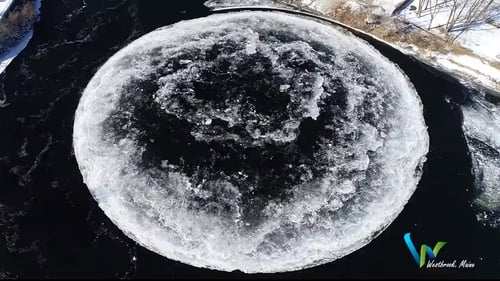 Rotating 300 foot ‘crop circle’ appears in river leaving locals baffled