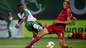 Jonathan Afolabi scores Ireland's opener Jonathan Afolabi scores Ireland's opener
