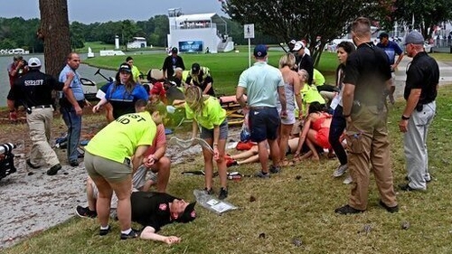 PGA Tour under scrutiny after lightning strikes injure spectators