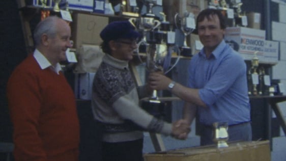 Michael McVeigh is awarded trophy, Belmullet, Co. Mayo (1984)